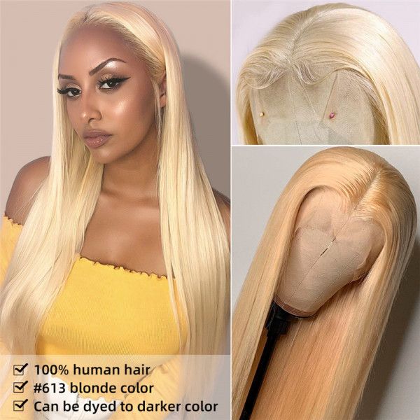 Ombre Brown 613 Colored Lace Front Wig Human Hair Glueless Wig