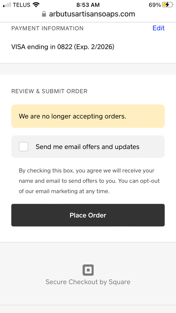 Re: We are no longer accepting orders checkout m - The Seller Community