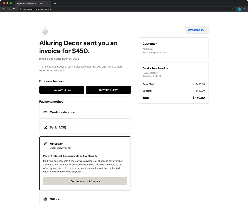 Afterpay Templates 