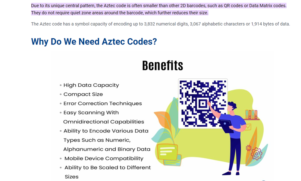 Why I chose the Aztec Barcode