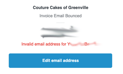 Email from Square with link to Edit email address