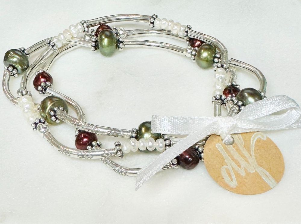 Holiday sterling & freshwater pearl bracelet bundle.