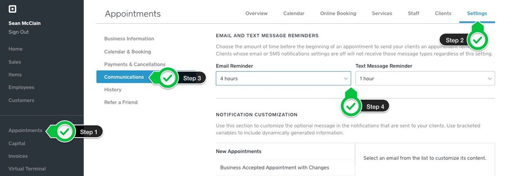 Solved How can I set client reminders for Square Appointm